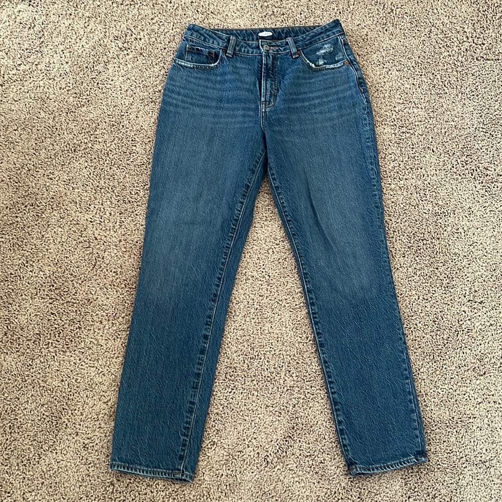 Old Navy Mid Rise Straight Leg Jeans
